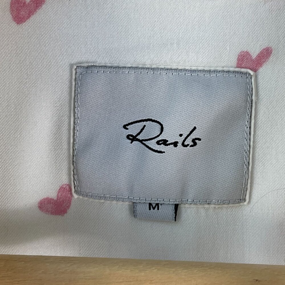 Rails Womens Medium Val Scribble Heart White Butt… - image 4